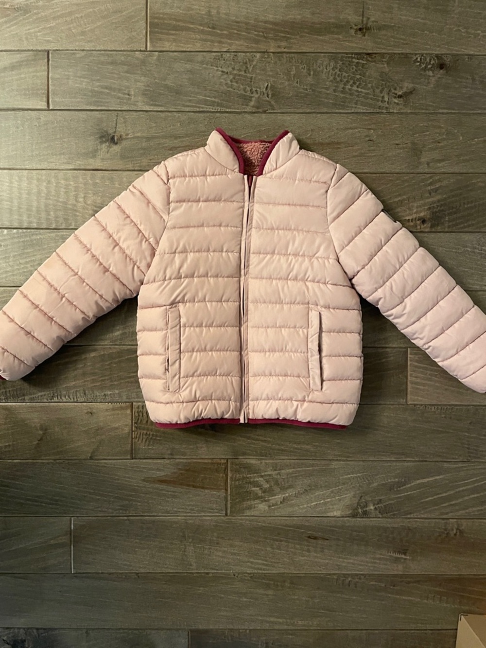 Kids Lightweight Tilley Reversible Puffer Jacket - Pale Pink